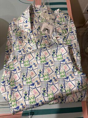 Mahjong Print Pajama Long Sleeved Top and Pant Set